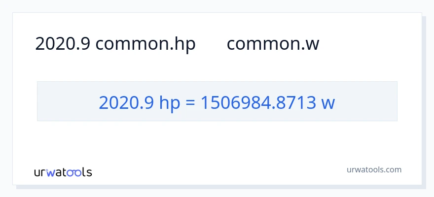 2020.9 હોર્સપાવર થી વોટ્સ રૂપાંતર