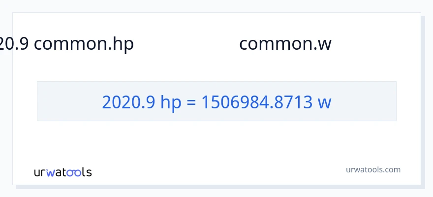 2020.9 குதிரைத்திறன் இலிருந்து வாட்ஸ் வரை மாற்றம்