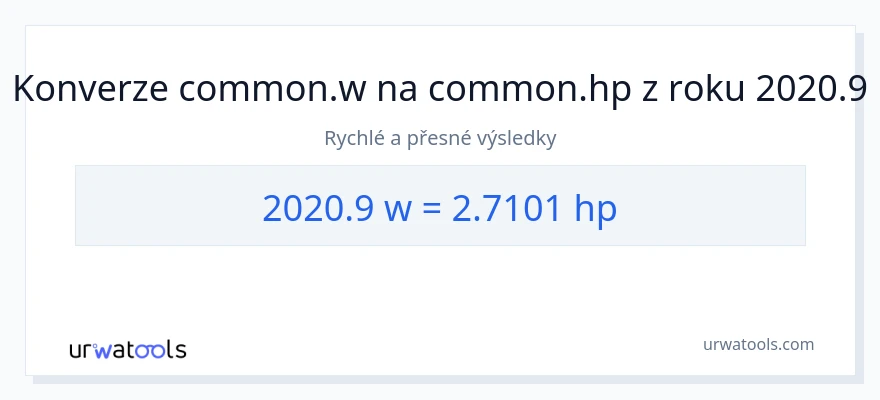 Konverze z watty na koňská síla: 2020.9