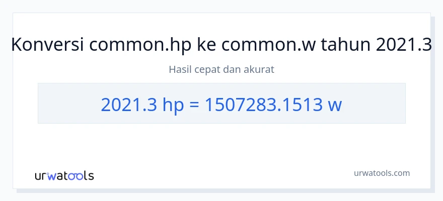 Konversi 2021.3 daya kuda ke watt