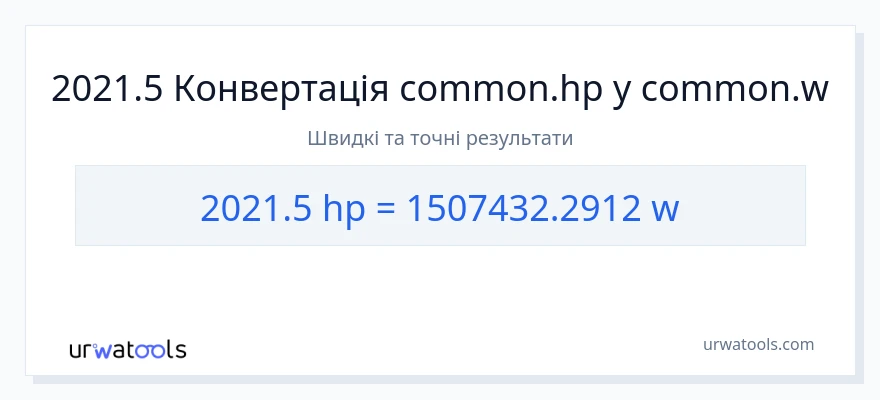 Конверсія з кінська сила у вати: 2021.5