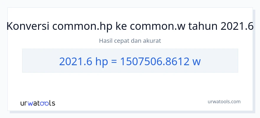 Konversi 2021.6 daya kuda ke watt