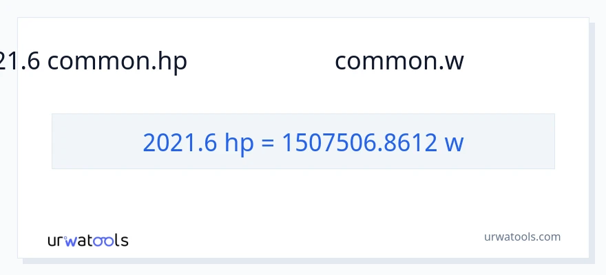 2021.6 குதிரைத்திறன் இலிருந்து வாட்ஸ் வரை மாற்றம்