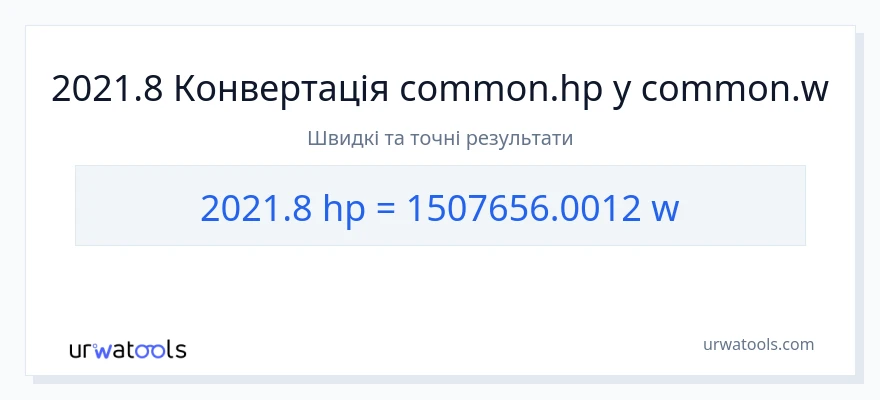 Конверсія з кінська сила у вати: 2021.8