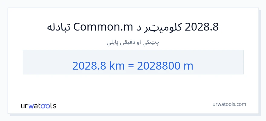 2028.8 کیلومتره ته متره بدلون