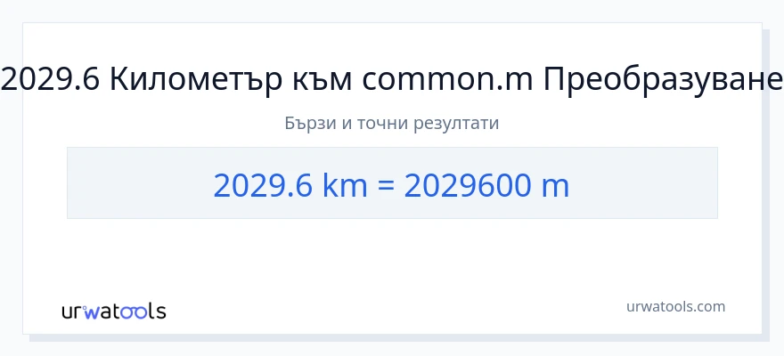 2029.6 конверсия от километри до Метри