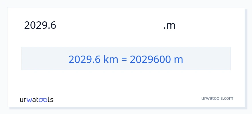 2029.6 কিলোমিটার থেকে মিটার রূপান্তর