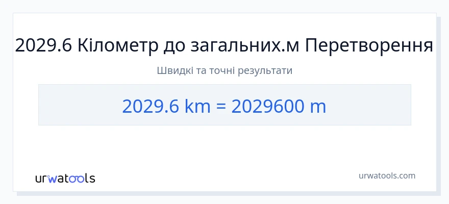 Конверсія з кілометри у Метри: 2029.6