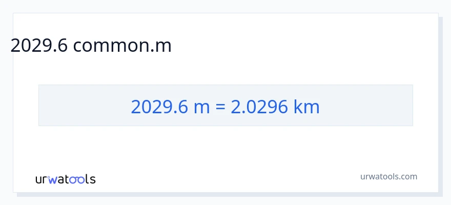 2029.6 Հաշվիչներ-ից կիլոմետրեր փոխակերպում