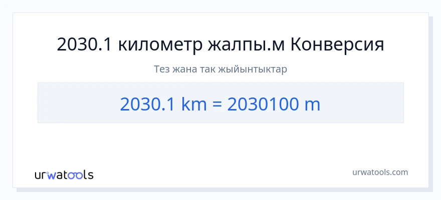 2030.1 километр дан Метрлер га конверсия