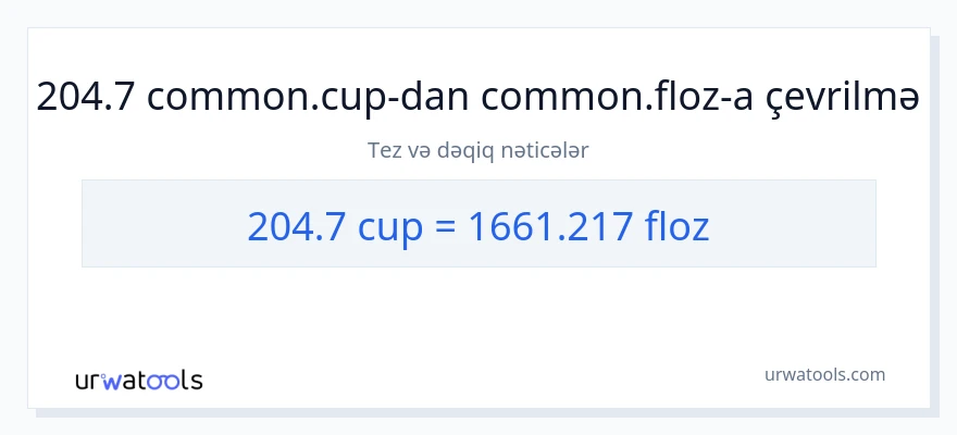 204.7 fincanlar-dən maye unsiya-ə çevrilmə