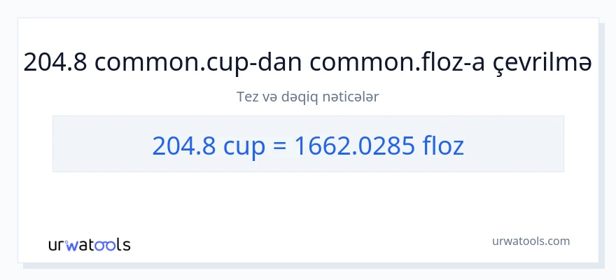 204.8 fincanlar-dən maye unsiya-ə çevrilmə