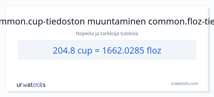 204.8 kupit - nesteunssia muunnos
