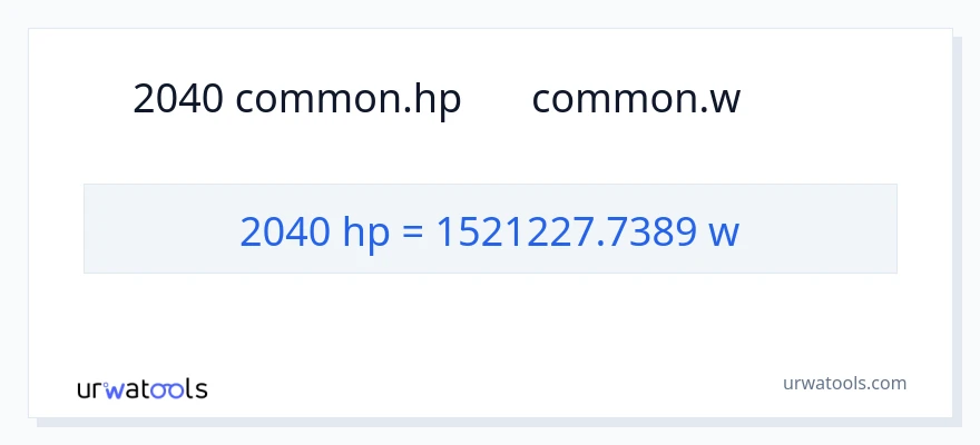 2040 馬力 から ワット への変換