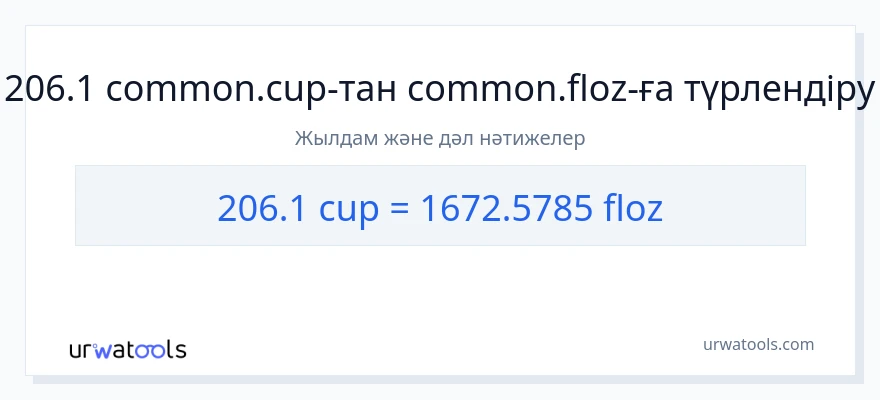 206.1 кеселер-ден сұйық унциялар-ке конверсия
