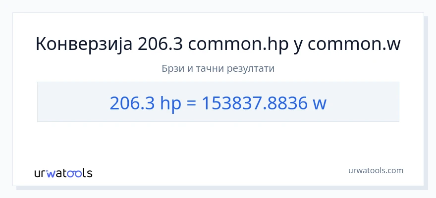 Конверзија од коњске снаге до вати: 1}