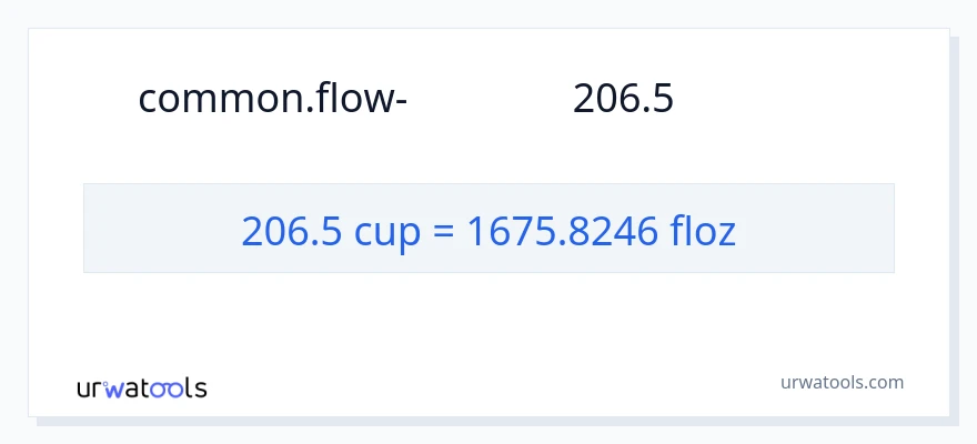 המרה של 206.5 כוסות ל- אונקיות נוזליות