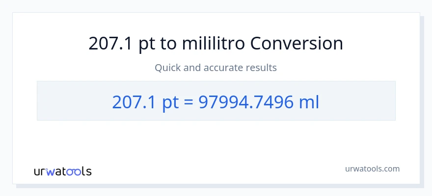 207.1 Pints patungong mga mililitro na conversion