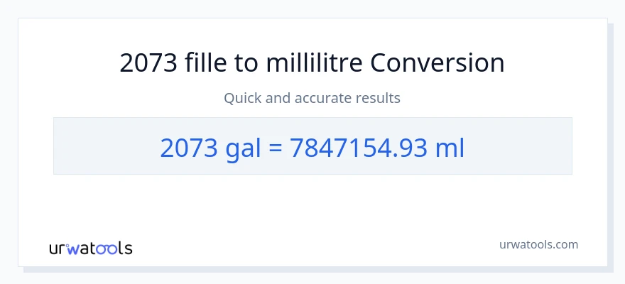 Conversion 2073 Gallons vers millilitres