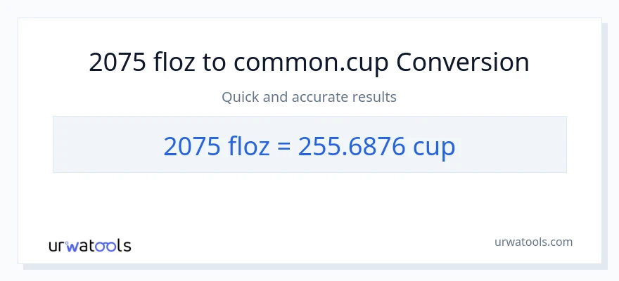 2075 mga onsa ng likido patungong mga tasa na conversion