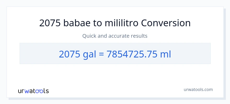 2075 Mga galon patungong mga mililitro na conversion