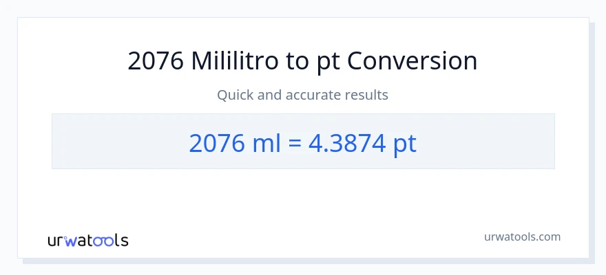 2076 mga mililitro patungong Pints na conversion