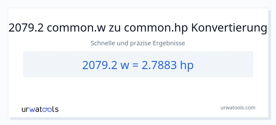 2079.2 Watt zu PS Umwandlung