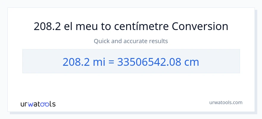 Conversió de 208.2 milles a Centímetres