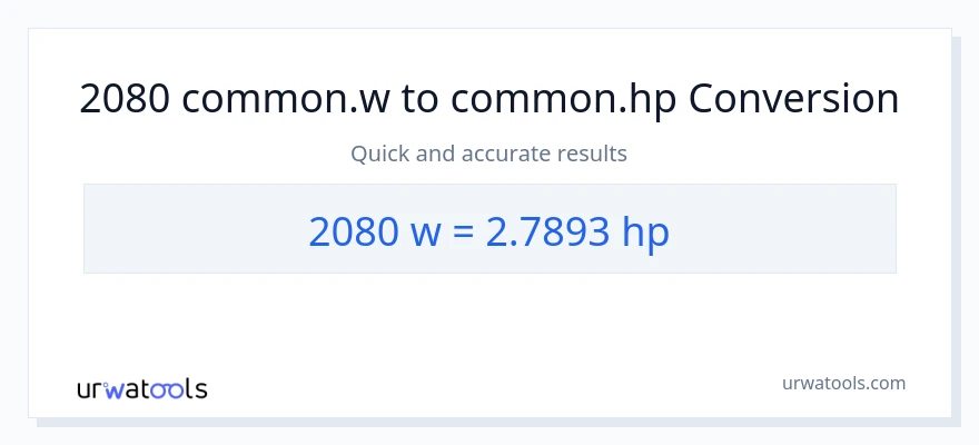 2080 watts to horsepower conversion