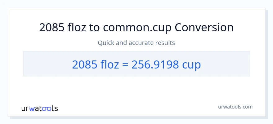 2085 mga onsa ng likido patungong mga tasa na conversion