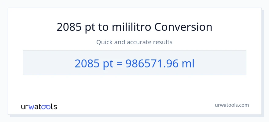 2085 Pints patungong mga mililitro na conversion