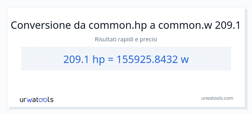 Conversione da 209.1 potenza a watt