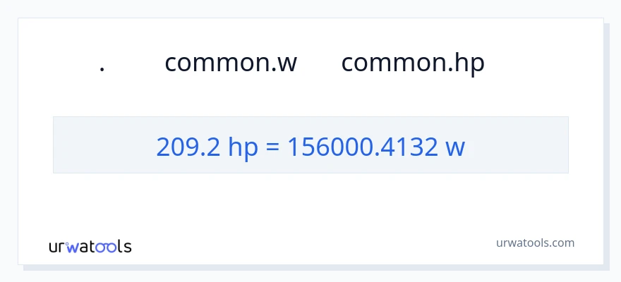 تبدیل 209.2 اسب بخار به وات