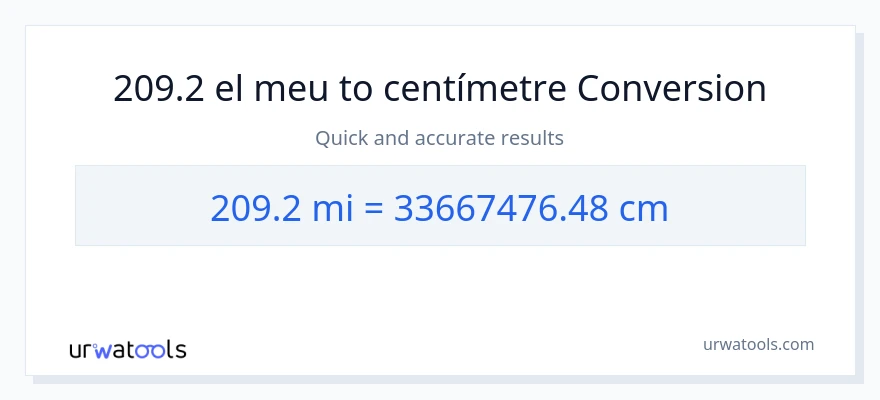 Conversió de 209.2 milles a Centímetres