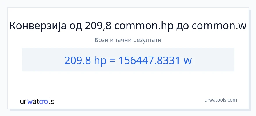 Конверзија од коњске снаге до вати: 1}