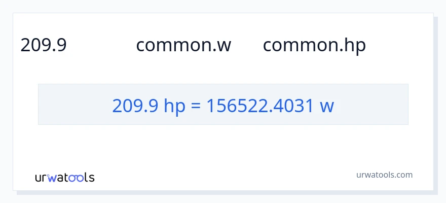 تبدیل 209.9 اسب بخار به وات