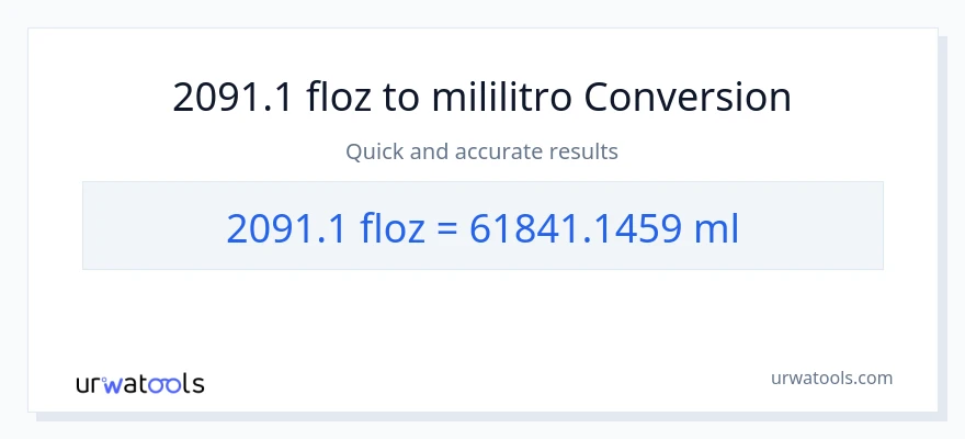 2091.1 mga onsa ng likido patungong mga mililitro na conversion
