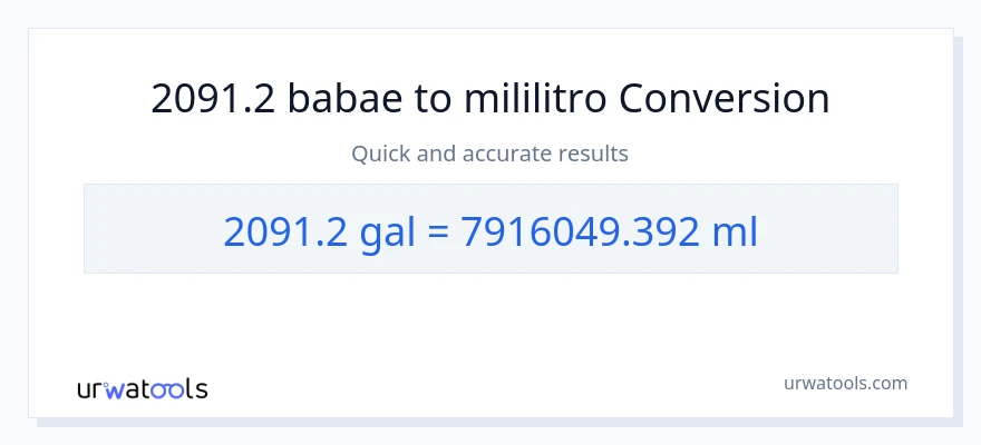 2091.2 Mga galon patungong mga mililitro na conversion