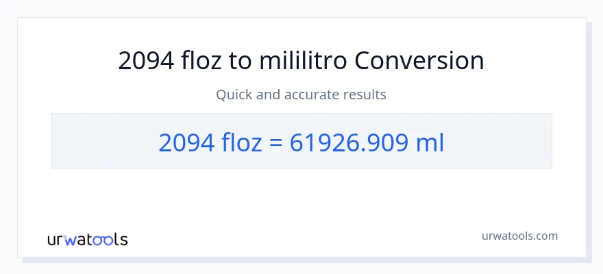 2094 mga onsa ng likido patungong mga mililitro na conversion