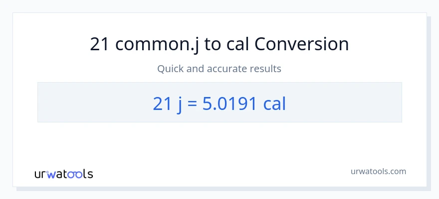 Conversió de 21 joules a calories