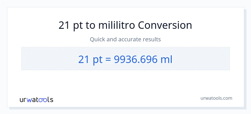 21 Pints patungong mga mililitro na conversion