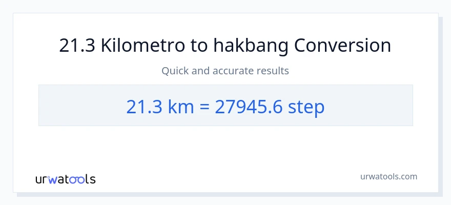 21.3 Kilometro patungong mga hakbang na conversion