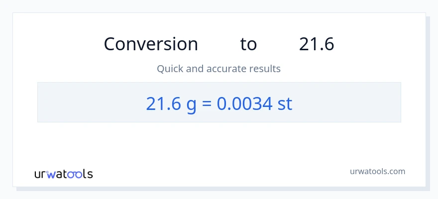 تبدیل 21.6 گرم به سنگ‌ها