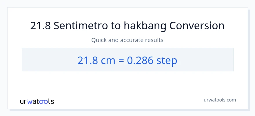 21.8 Mga Sentimetro patungong mga hakbang na conversion