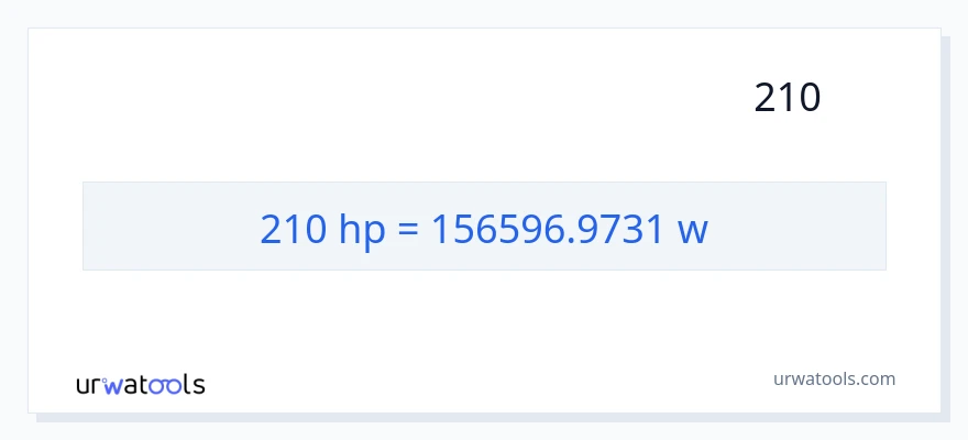 تبدیل 210 اسب بخار به وات