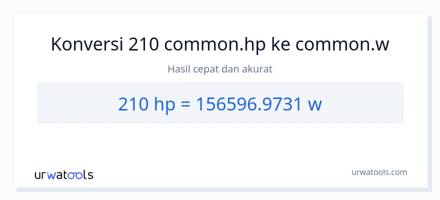 Konversi 210 daya kuda ke watt