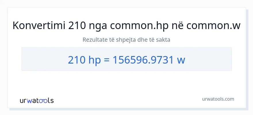 Konvertimi 210 kuajfuqi në vat