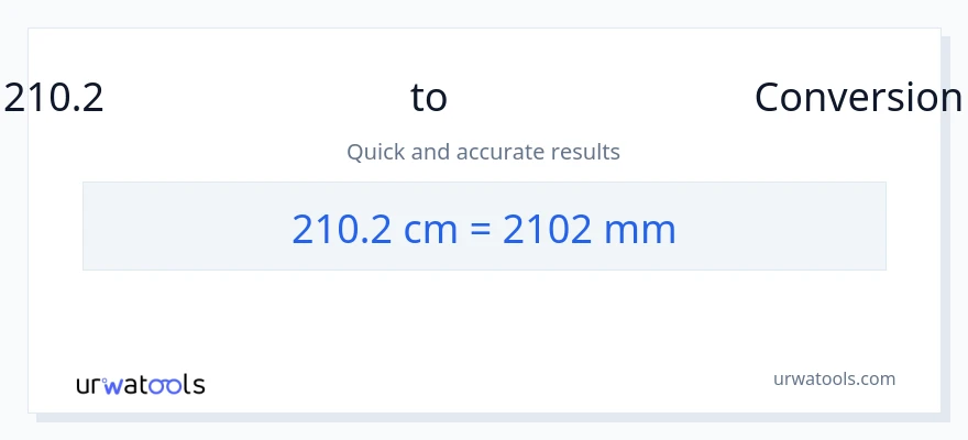 210.2 സെന്റീമീറ്ററുകൾ ൽ നിന്ന് മില്ലിമീറ്റർ ലേക്ക് പരിവർത്തനം