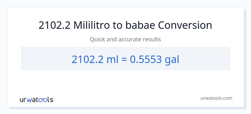 2102.2 mga mililitro patungong Mga galon na conversion