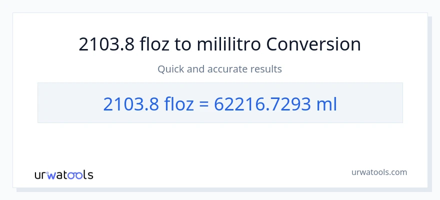 2103.8 mga onsa ng likido patungong mga mililitro na conversion